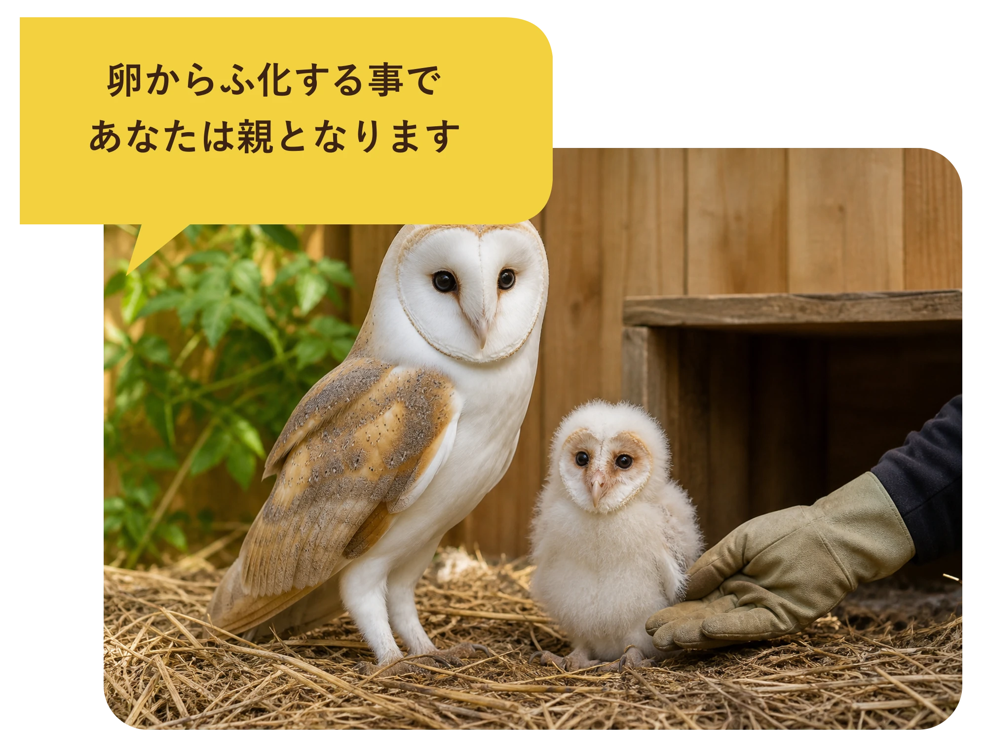 卵からふ化する事で、あなたは親となります